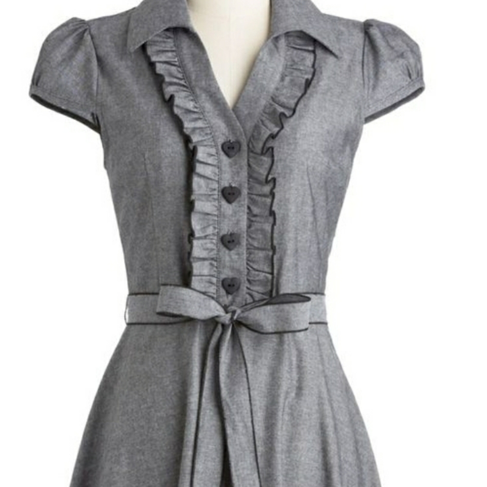 Modcloth Grey Frill Dress